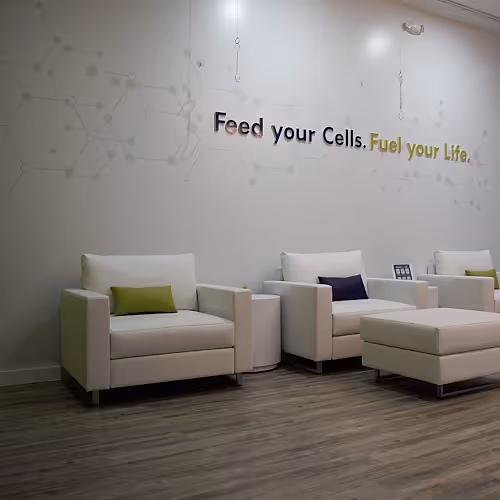 Clients seated comfortably in the lounge area enjoying a calm environment